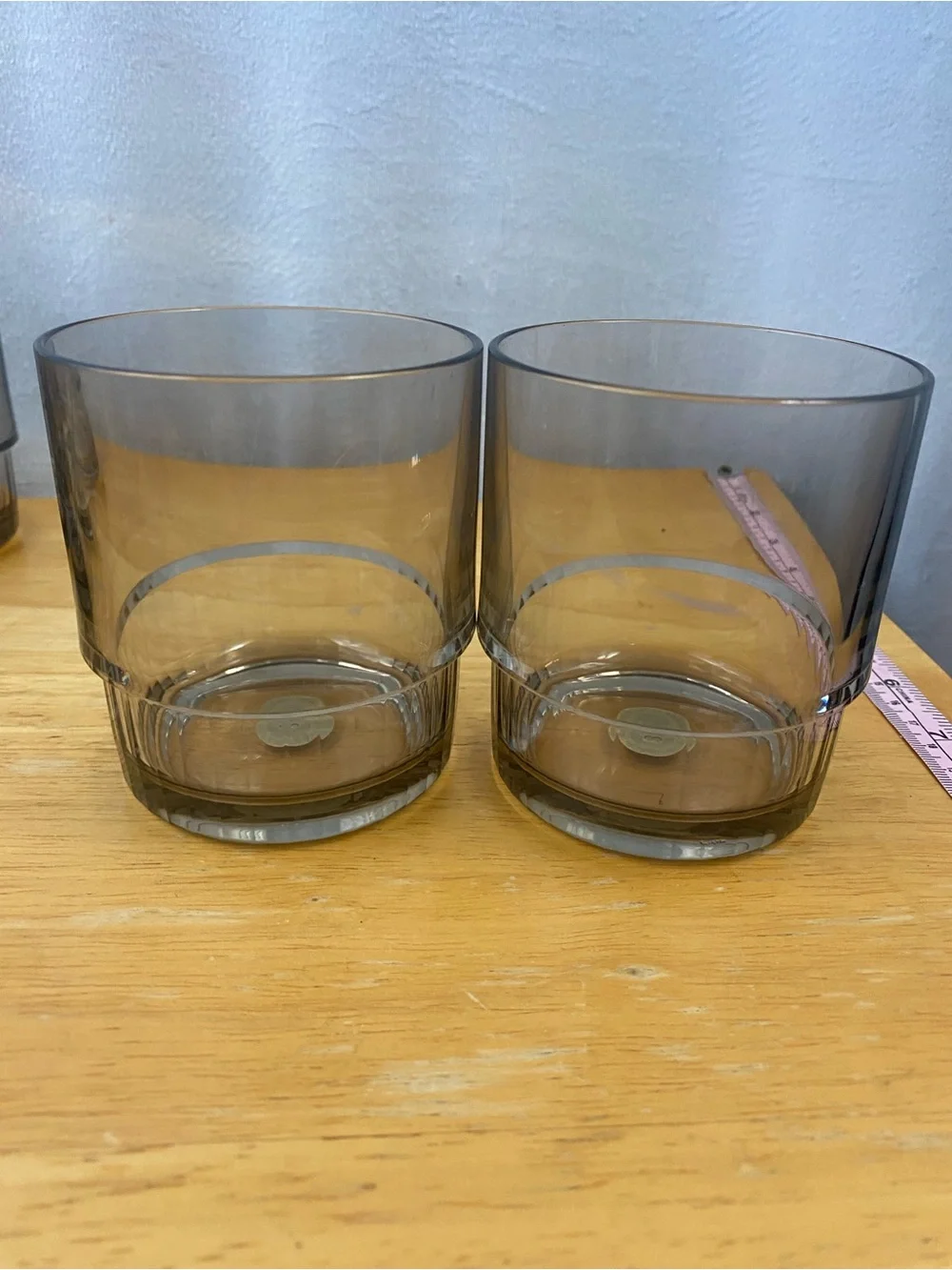 Vintage Tupperware Preludio Set of 8 Smoky Gray Acrylic Stackable Tumblers